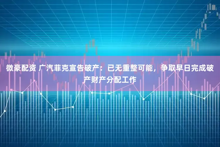 微豪配资 广汽菲克宣告破产：已无重整可能，争取早日完成破产财产分配工作
