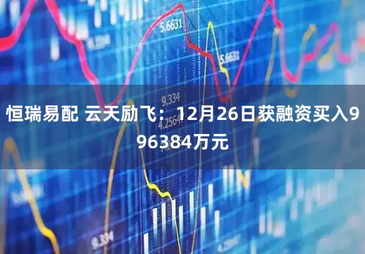 恒瑞易配 云天励飞：12月26日获融资买入996384万元