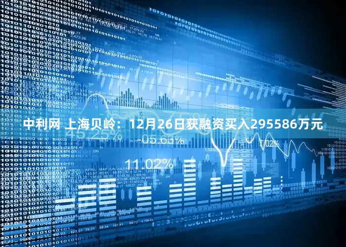 中利网 上海贝岭：12月26日获融资买入295586万元